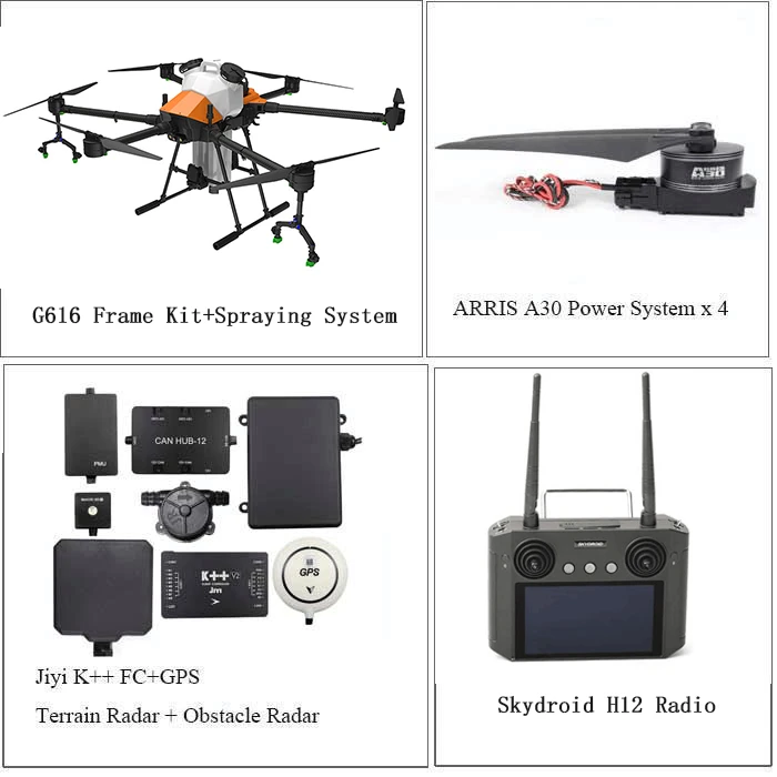 ARRIS G616 6 AXIS 16L UAV Agricultural Spraying Drone JIYI K++ FC SIYI H12 Remote Controller 3 ARRIS G616 6 AXIS 16L UAV Agricultural Spraying Drone JIYI K++ FC SIYI H12 Remote Controller