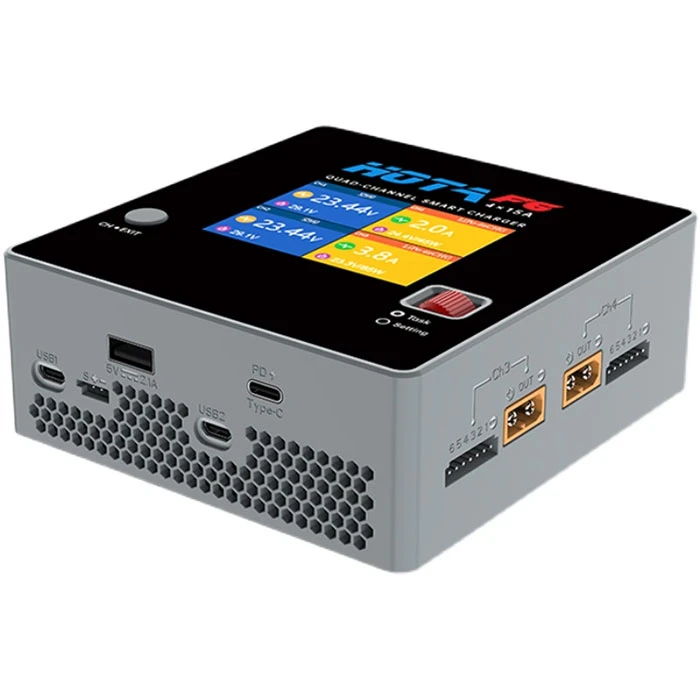 HOTA F6 4 Channel DC 250Wx4 15Ax4 Smart Battery Charger For 1-6S Lipo Battery 7 HOTA F6 4 Channel DC 250Wx4 15Ax4 Smart Battery Charger For 1-6S Lipo Battery - Image 5