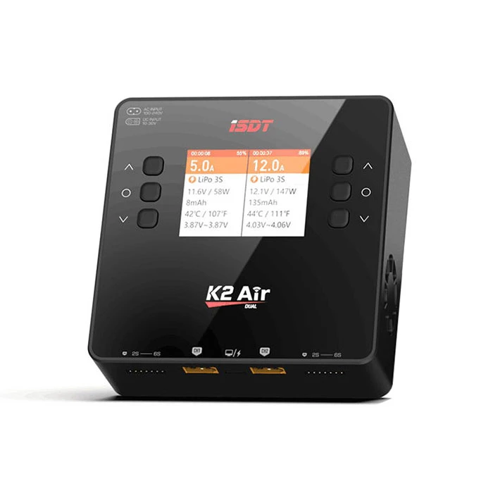 ISDT K2 Air AC 200W DC 500Wx2 20A 1-6S Lipo Battery Balance Charger 3 ISDT K2 Air AC 200W DC 500Wx2 20A 1-6S Lipo Battery Balance Charger