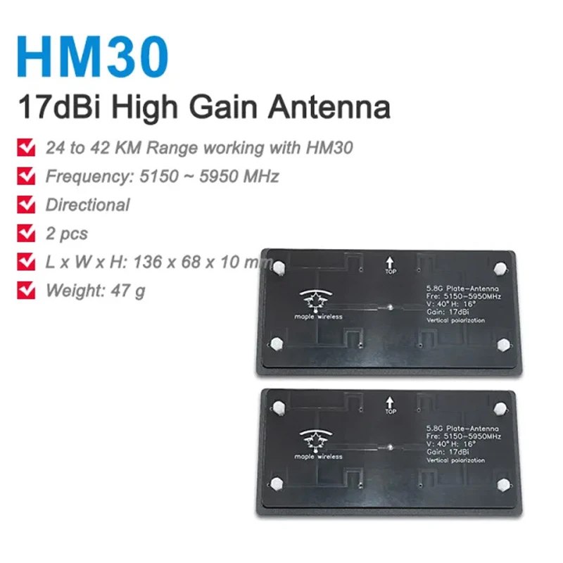 SIYI HM30 17dB High Gain SMA Antenna Directional Patch Antenna Compatible With HM30 Ground Unit 5 SIYI HM30 17dB High Gain SMA Antenna Directional Patch Antenna Compatible With HM30 Ground Unit - Image 3