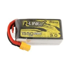 Tattu R-Line Version 3.0 14.8V 1550mAh 120C 4S1P Lipo Battery Pack With XT60 Plug
